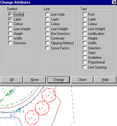 Diagram of the Change Attributes Dialog Box