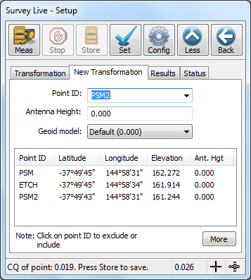 GNSS Setup New Transformation Ready