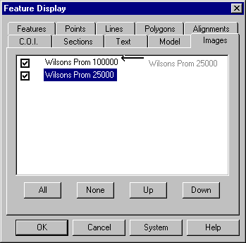 Feature Display - Images Dialog