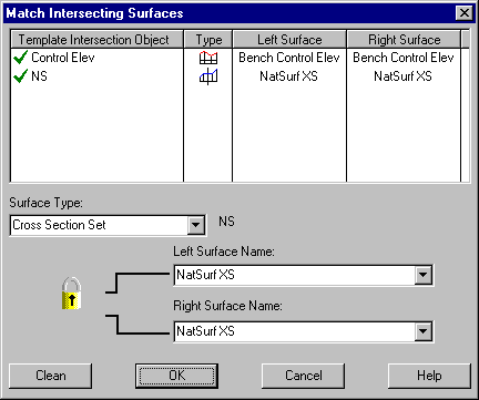 Match Intersecting Surfaces Dialog