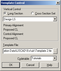 Template Control Dialog