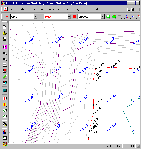 The Final Volume File With Interpolated Elevations