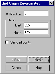 The Grid Origon Co-Ordinates Dialog Box