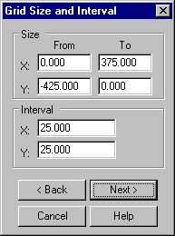 The Grid Origon Co-Ordinates Dialog Box