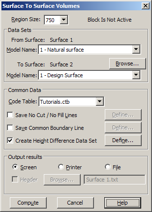 The Surface To Surface Dialog Box