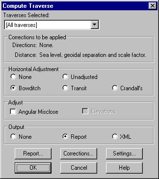 Compute Traverse Dialog Box