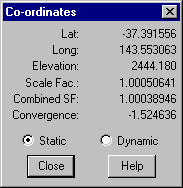 Examine Coordinates Dialog Box