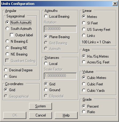 Configure Units - Grid Dialog Box