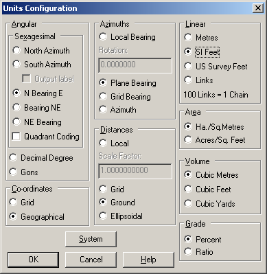 Configure Units - Ground Dialog Box