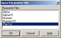 Open Parameter File dialog Box