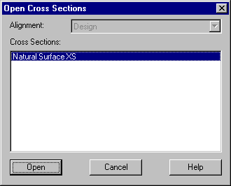 Open Cross Section Dialog