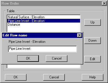 The Row Order Dialog