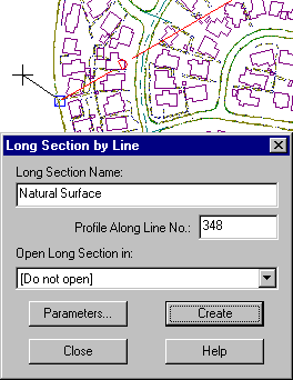 Long Section By Line Dialog Box