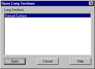 Open Long Sections Dialog Box