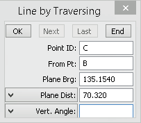 Create Point C By Traversing Dialog Box