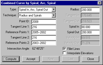 The Combined Curve Dialog Box