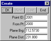 Create Point 2001 Dialog Box