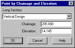 Create Point By Chainage And Elevation Dialog Box