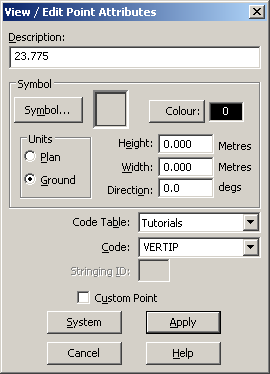 View Edit Point Attributes Dialog Box