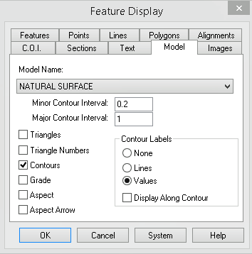 Display Features Dialog Box