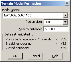 Terrain Model Formation Dialog Box