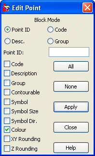 Edit Point Atributes Dialog