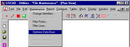 Optimise Data Base Menu Item