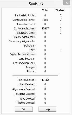 Statistics Dialog For Segmented Line File