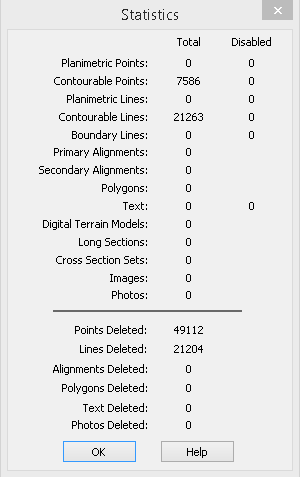 Statistics Dialog For Filtered Line File