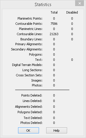 Statistics Dialog For Optimised File