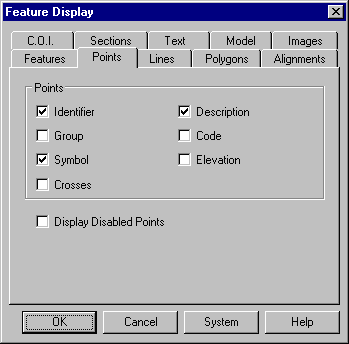 Display Features Dialog Box