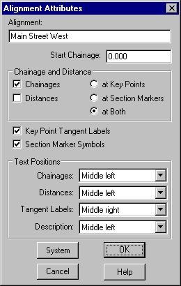 Alignment Attributes Dialog