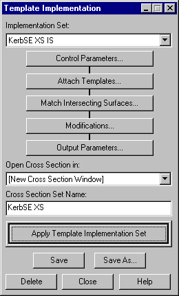 Template Implementation Dialog Box