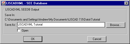 LISCADXML - SEE Database Dialog