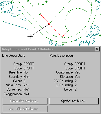 Showing Adopt Line And Point Being Used