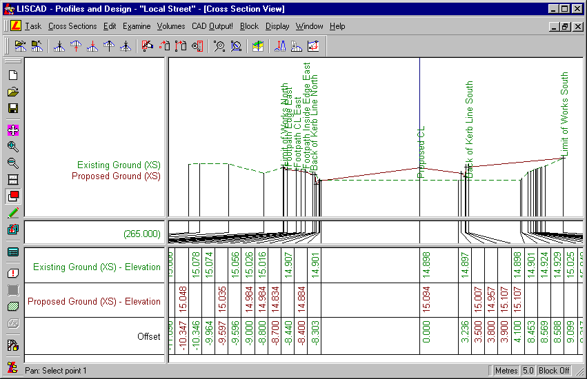 Cross Section View Showing Design Cross Section