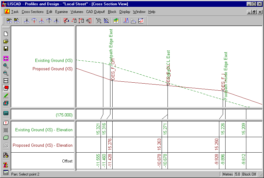 Cross Section View At Distance 175.000