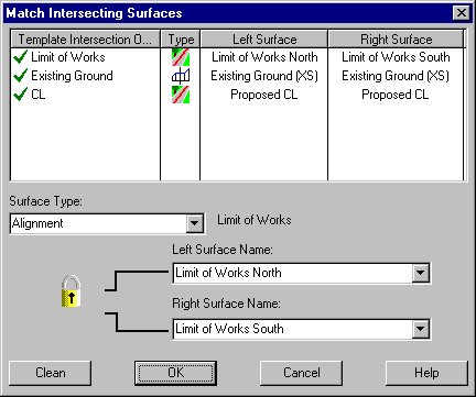 Match Intersecting Surfaces Dialog Box