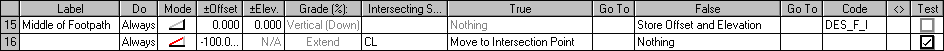 Template Rows 15 and 16