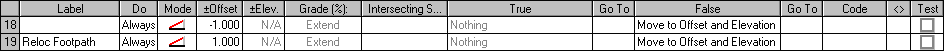 Template Rows 18 and 19