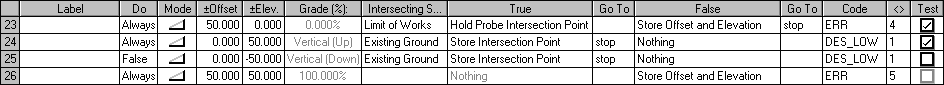 Template Rows 23 to 26