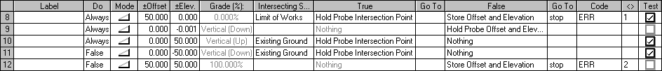 Template Rows 8 to 12