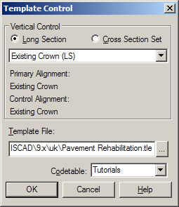 Template Control Dialog