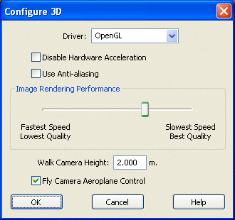 Configure 3D Dialog