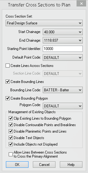 Transfer Cross Sections To Plan Dialog