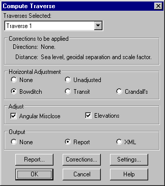 Compute Traverse Dialog Box