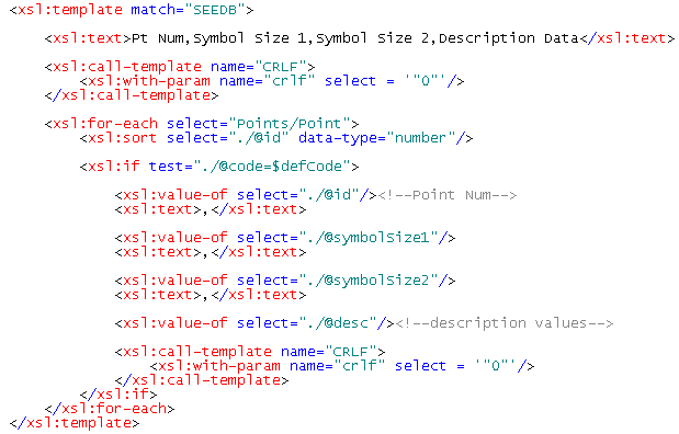 SEEDB Template In REP Text Output Tutorial.xsl