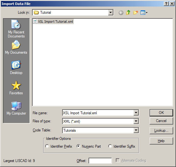 Import Dialog Box