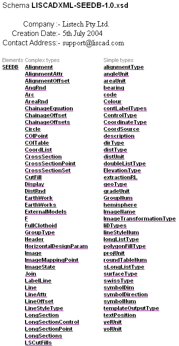 LISCADXML-SEEDB-1.0.xsd Documentation Heading