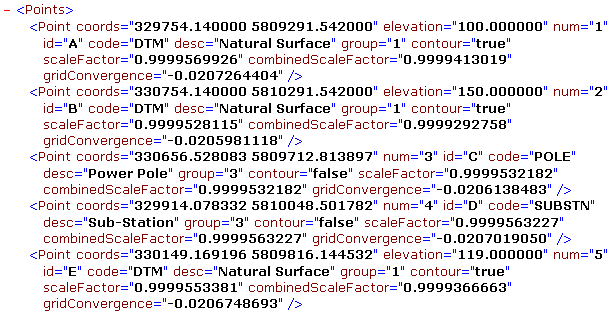 Points Element In Ths SEEXML File With gridConvergence And scaleFactor